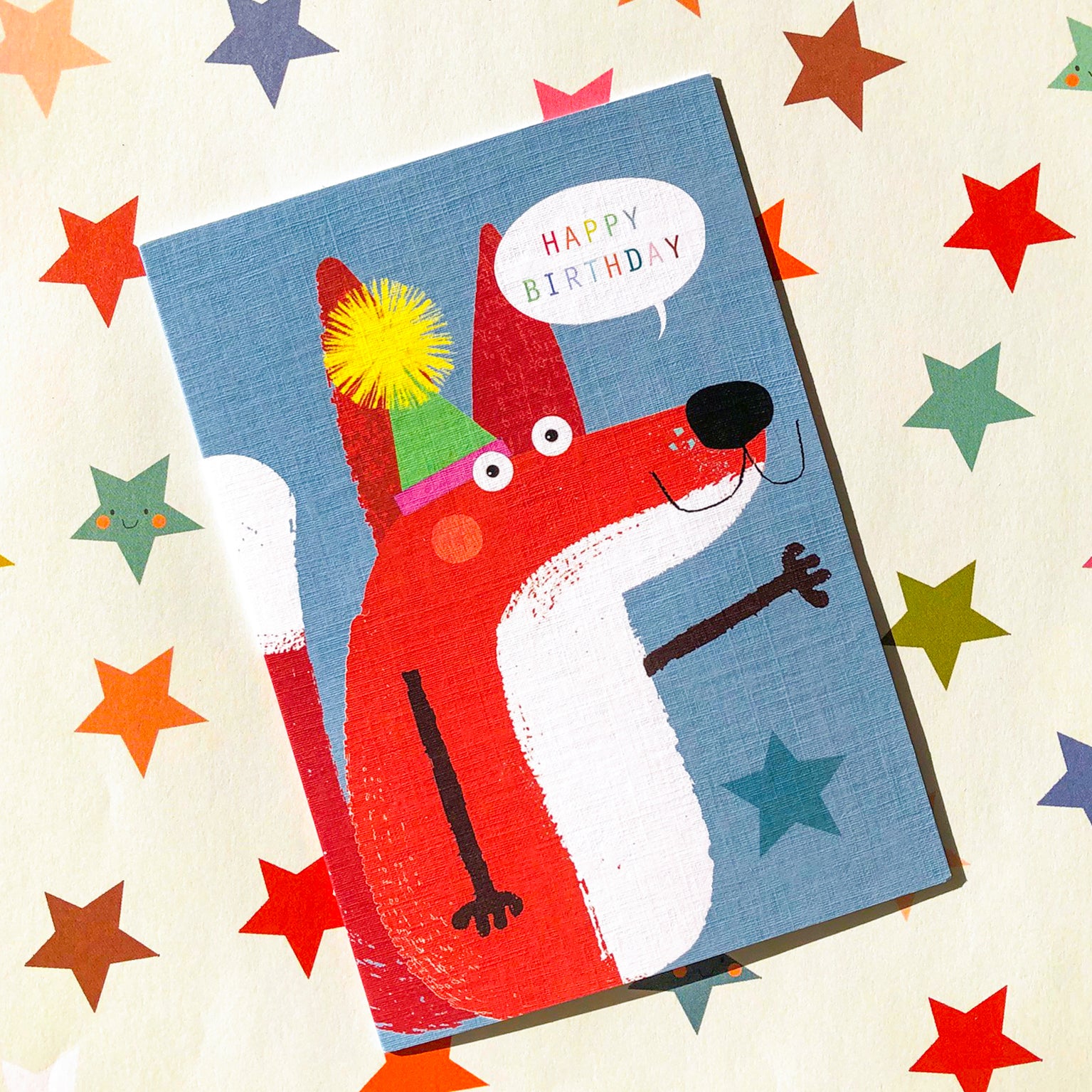 MT04 birthday fox greetings card