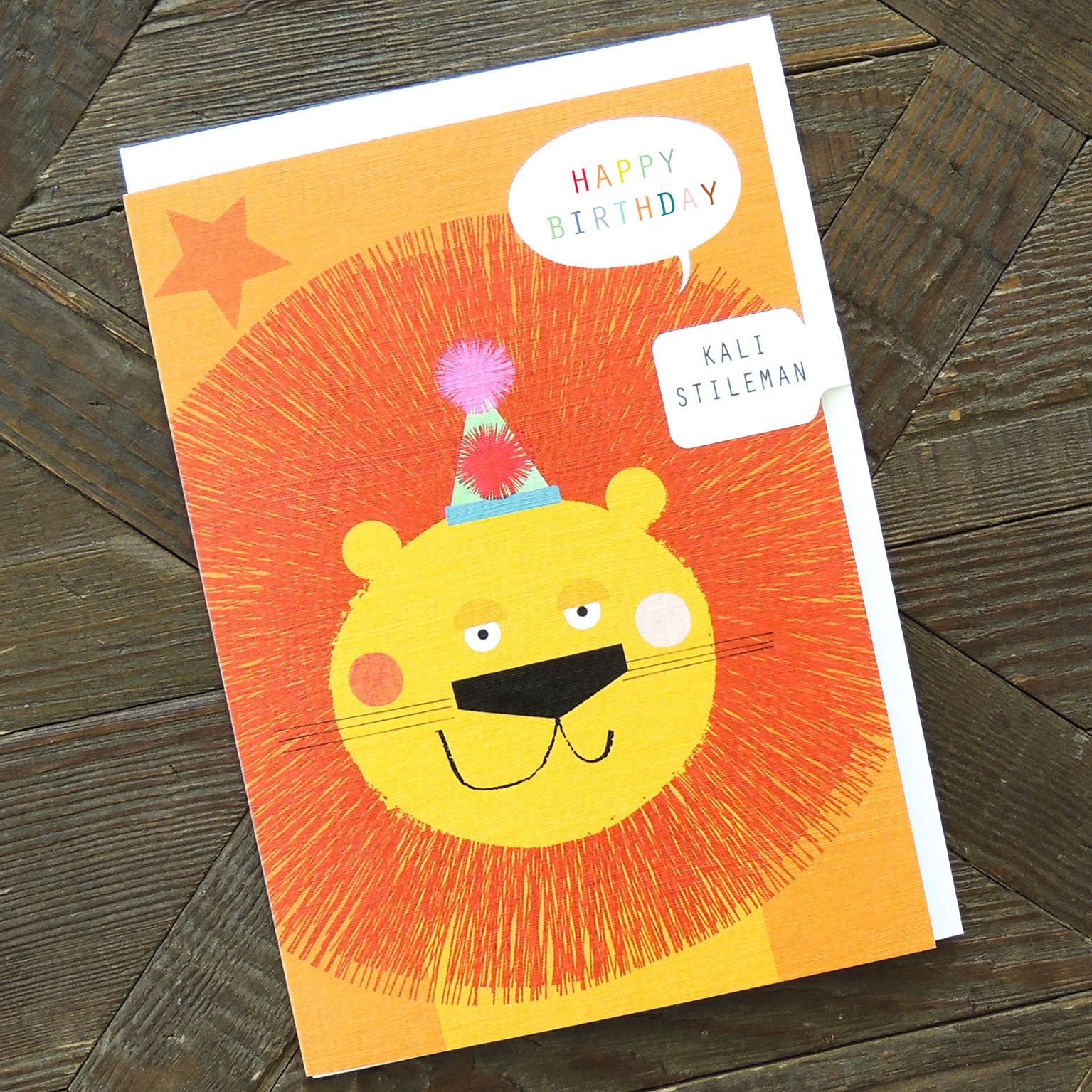 MT06 birthday lion greetings card