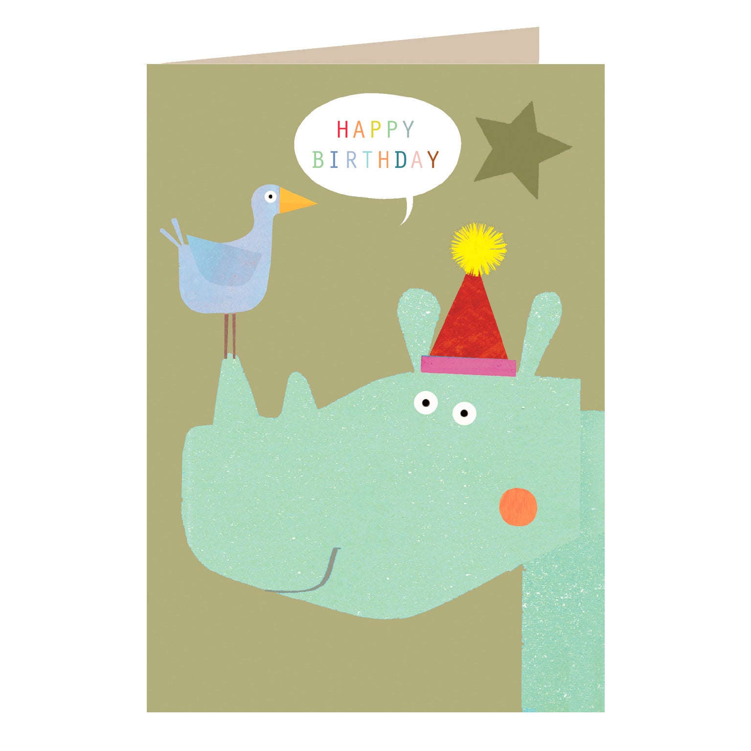 MT08 birthday rhino greetings card