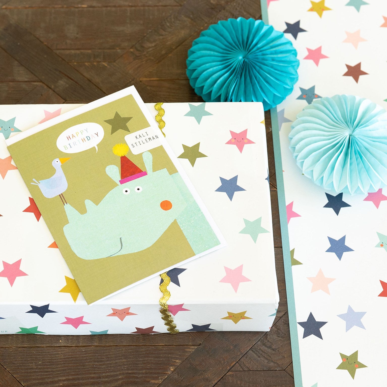 MT08 birthday rhino greetings card