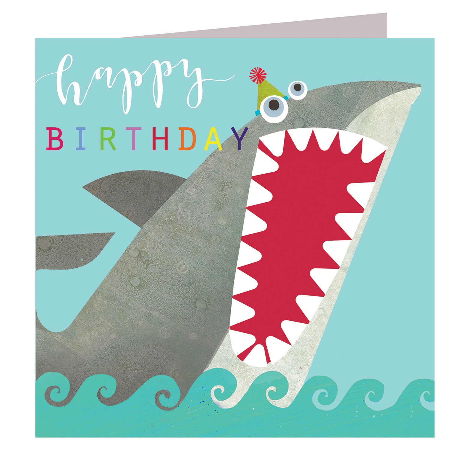 MY03 laser cut shark birthday card