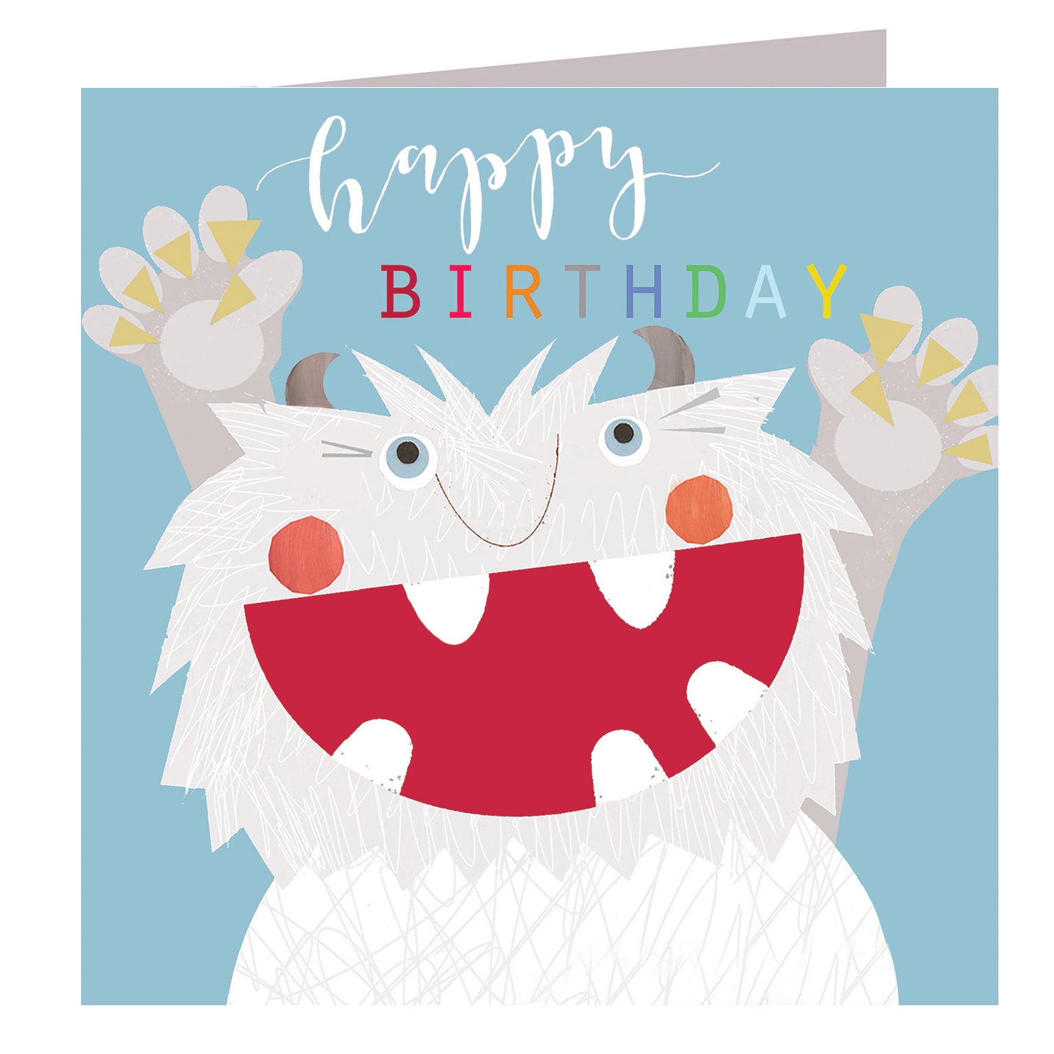 MY06 laser cut yeti birthday card