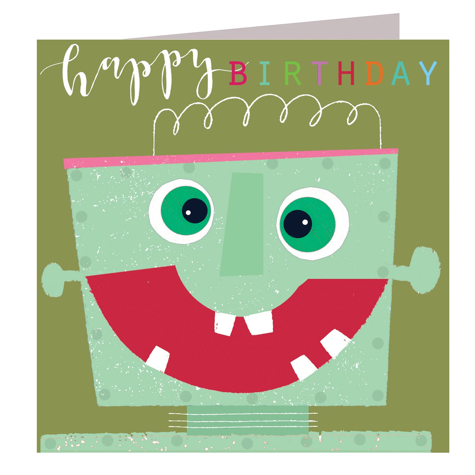 MY07 laser cut robot birthday card