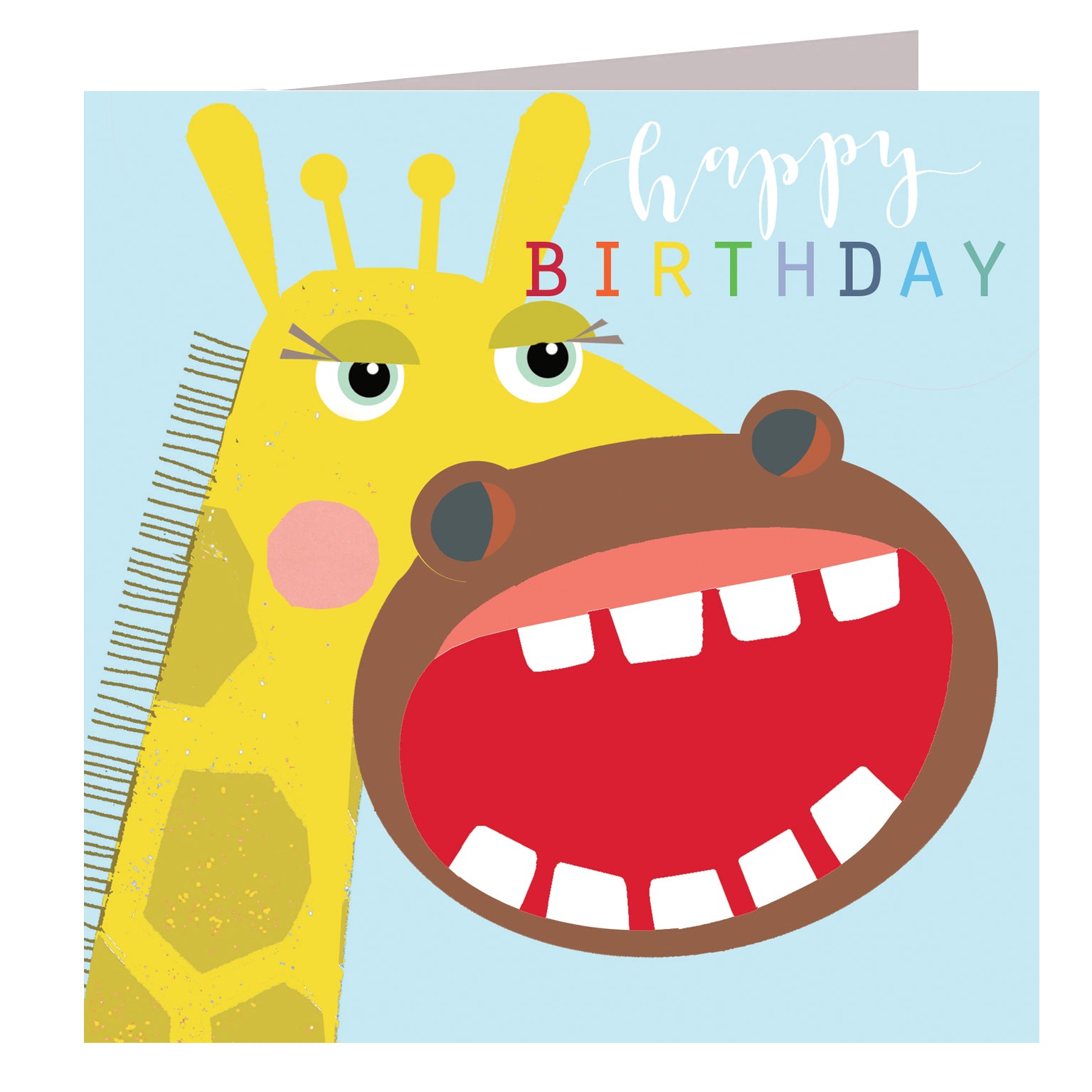 MY13 laser cut giraffe birthday card