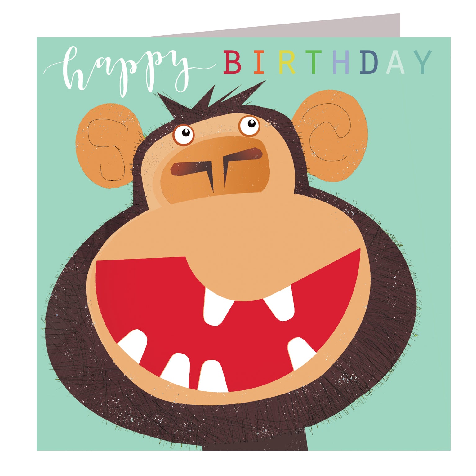 MY16 laser cut monkey birthday card