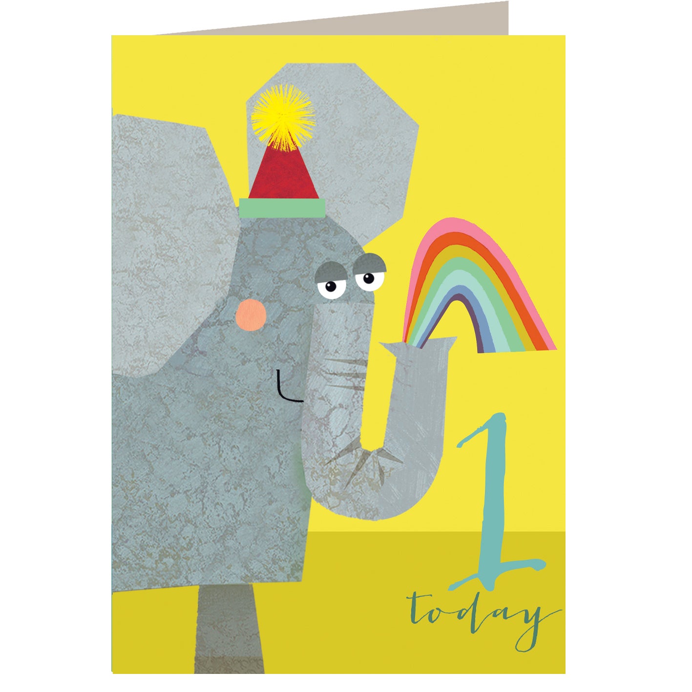 NA01 elephant 1st birthday card