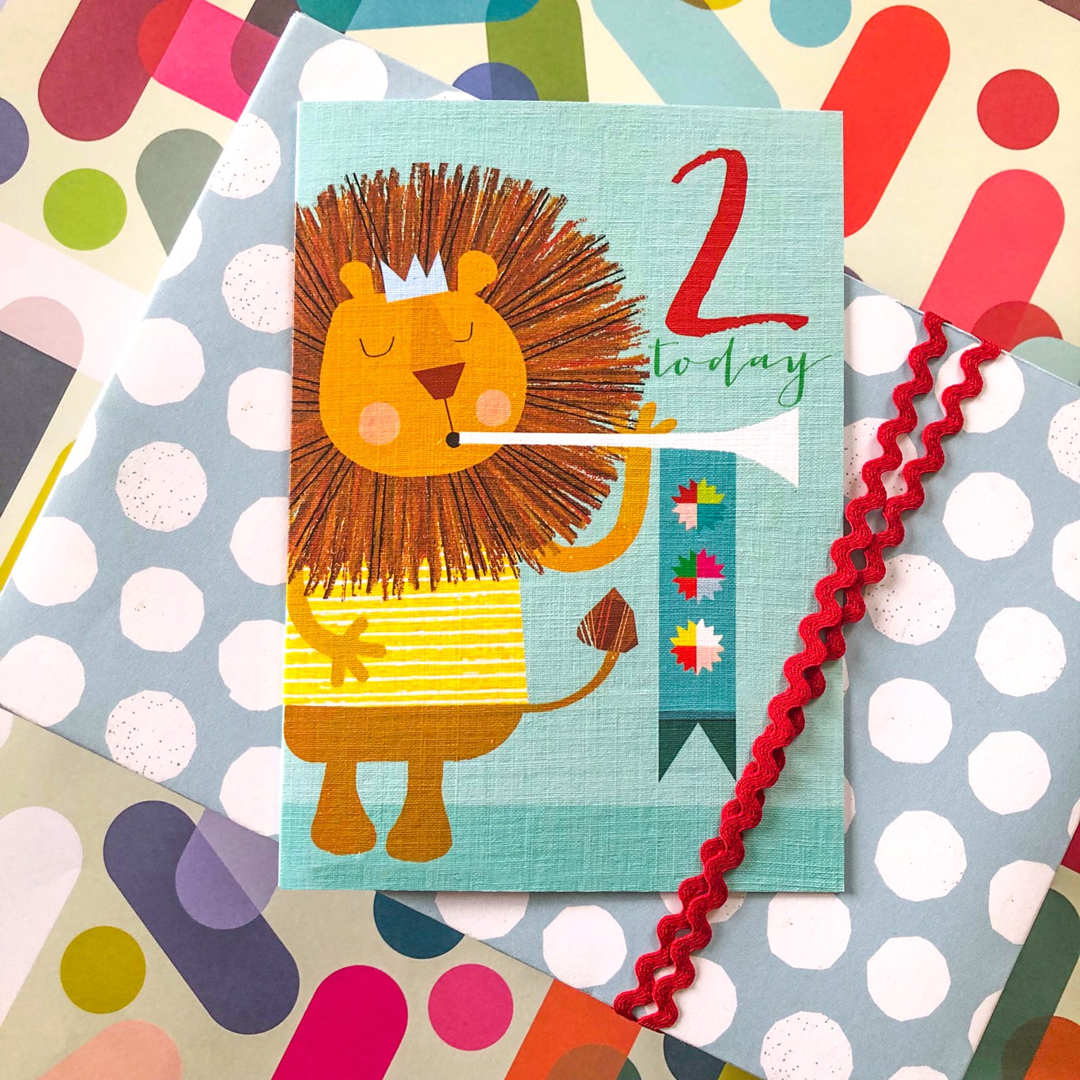 NA02 lion 2nd birthday card