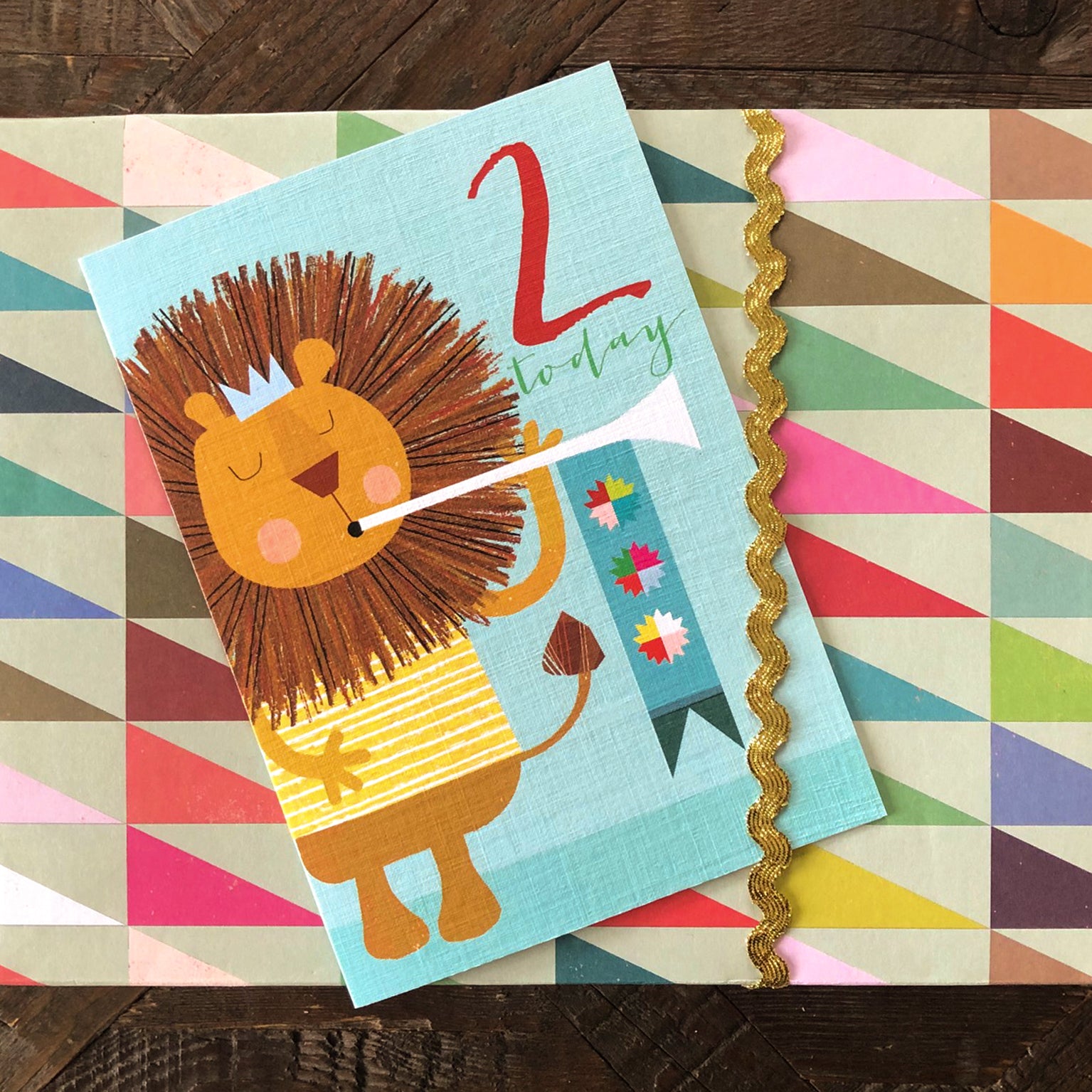 NA02 lion 2nd birthday card