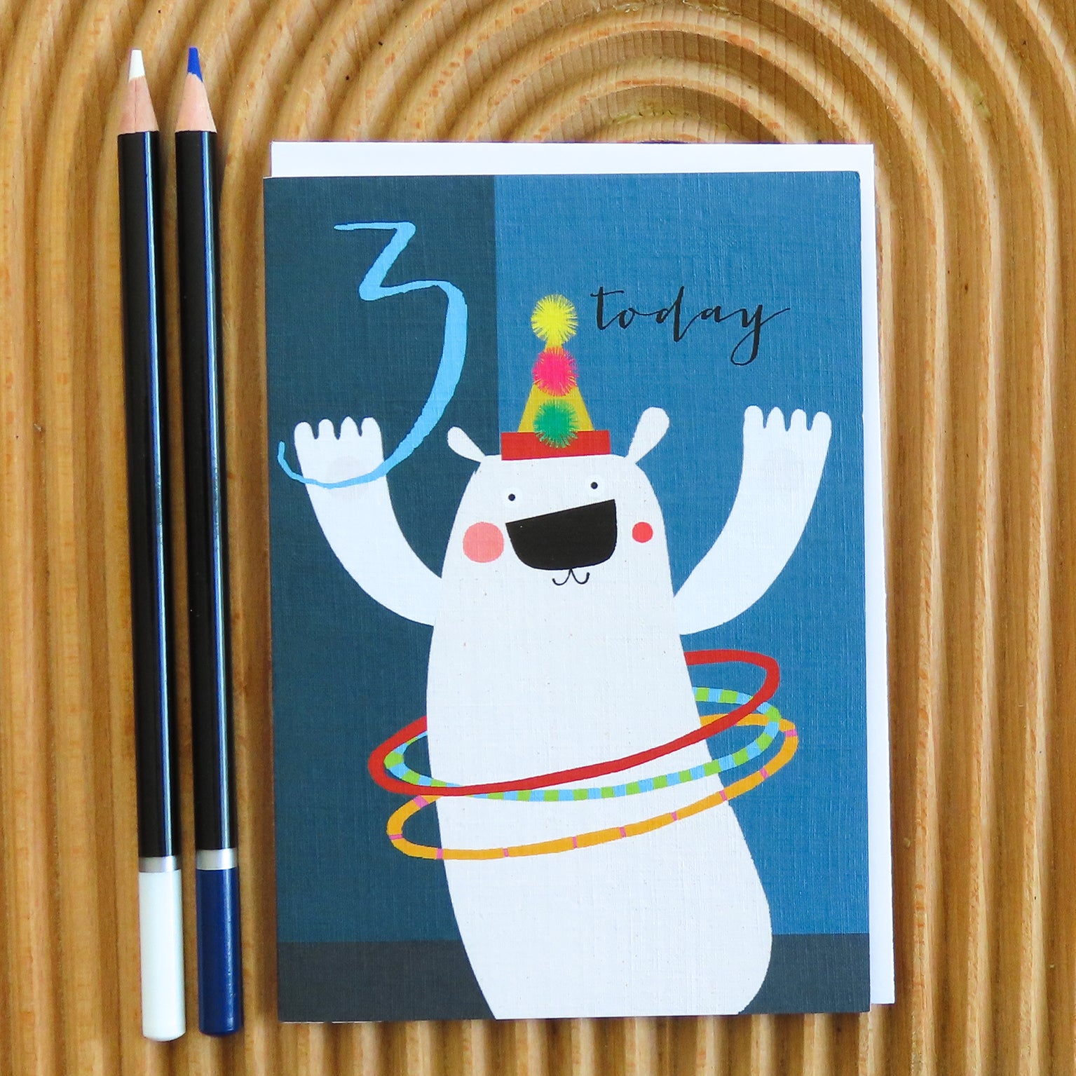 NA03 polar bear 3rd birthday card