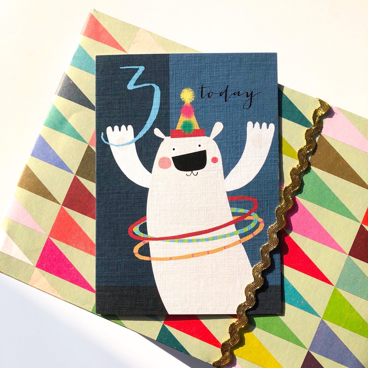 NA03 polar bear 3rd birthday card