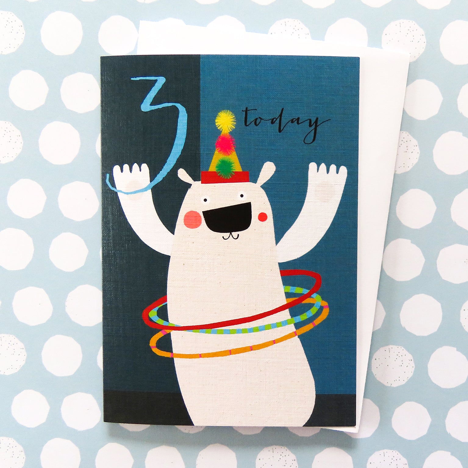 NA03 polar bear 3rd birthday card