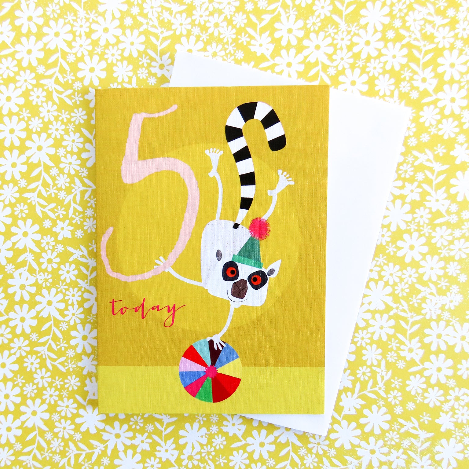 NA10 lemur 5th birthday card