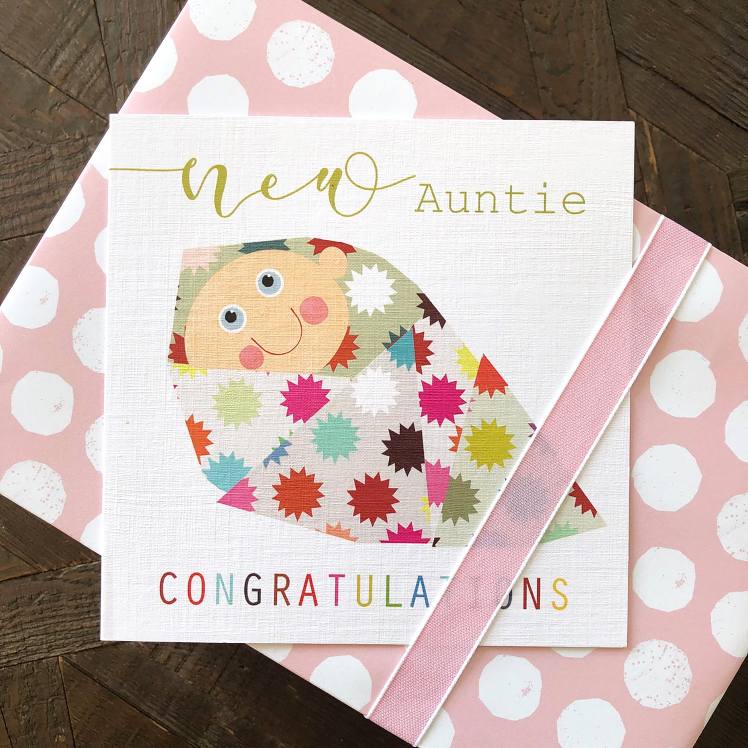 NB31 new auntie baby card