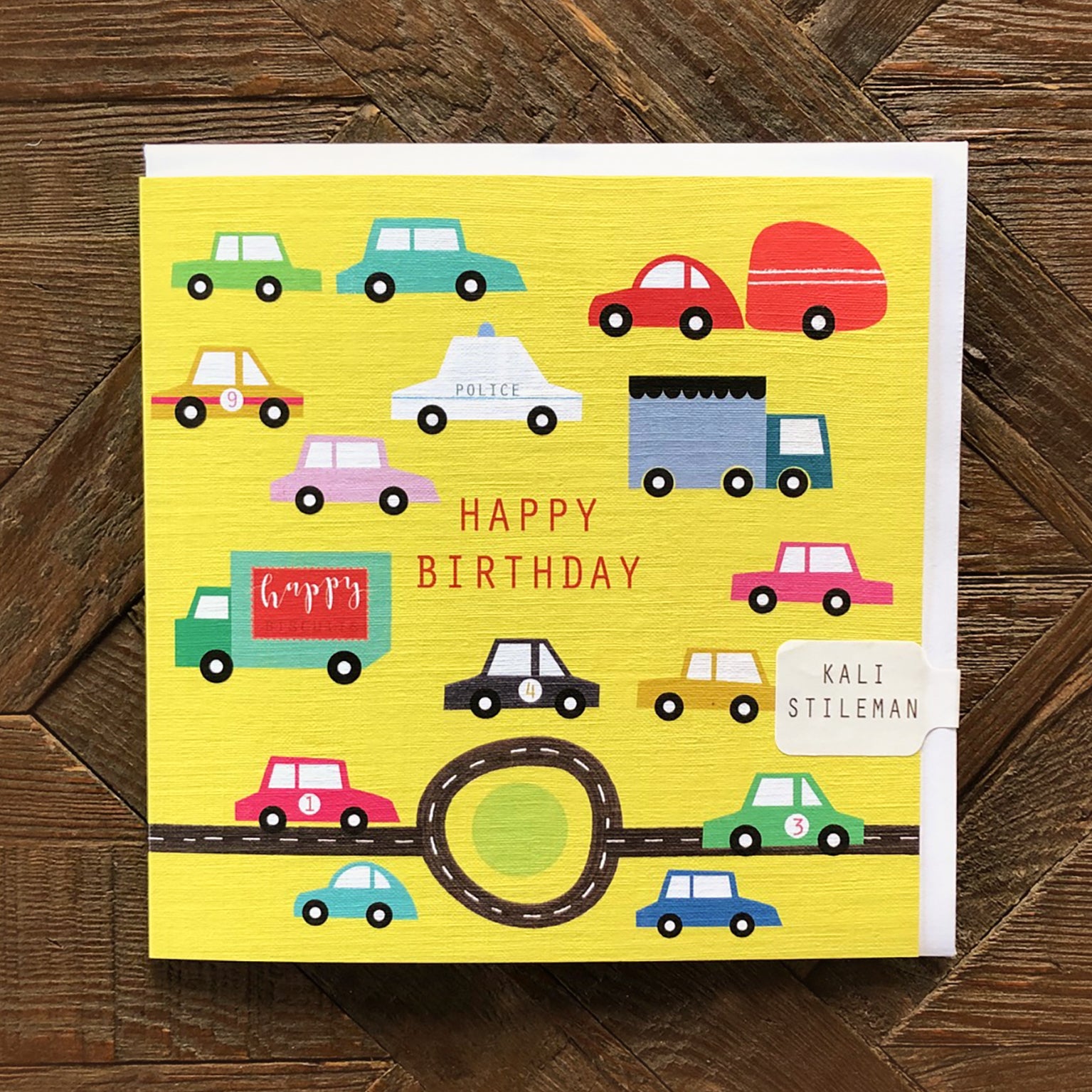 cars happy birthday card