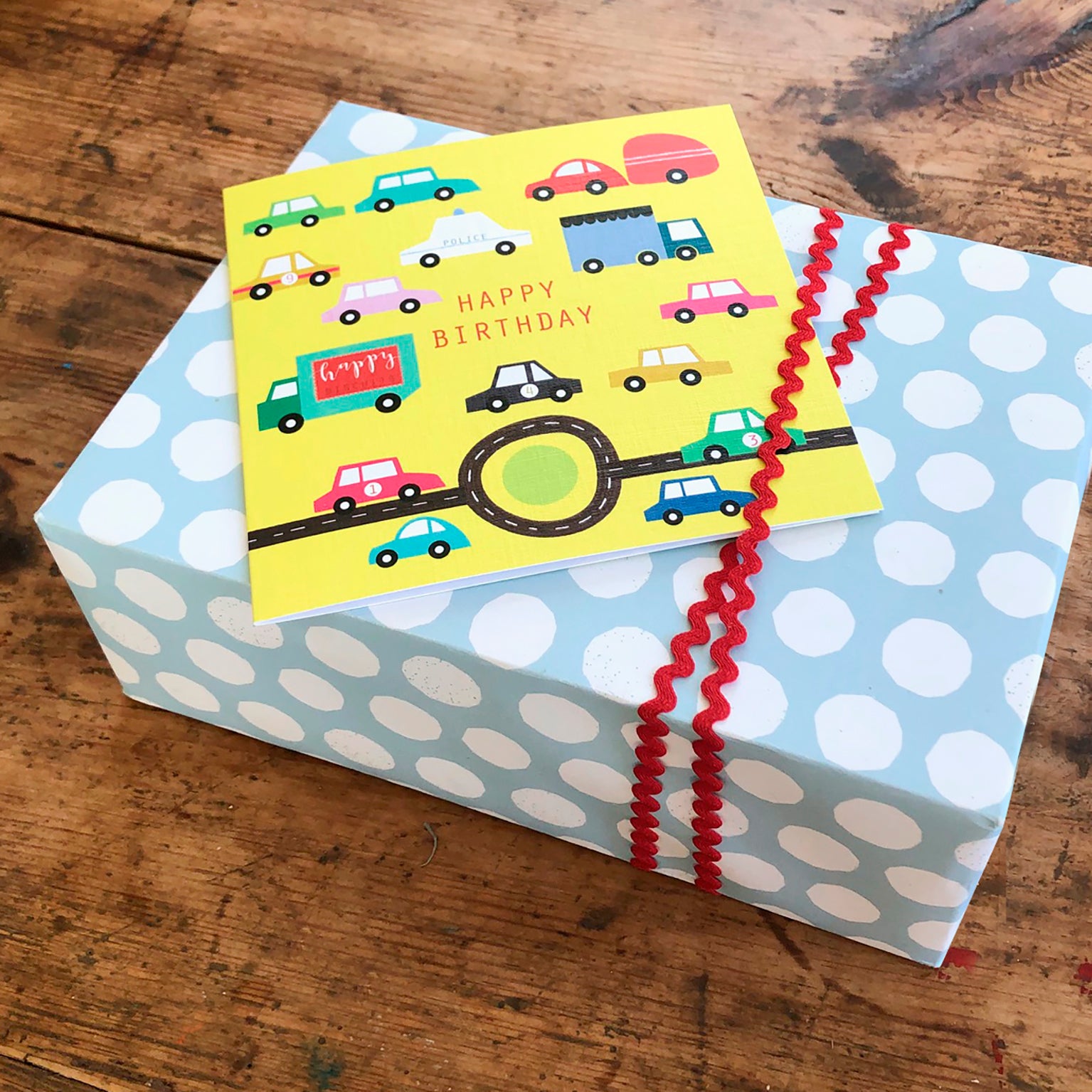 cars happy birthday card