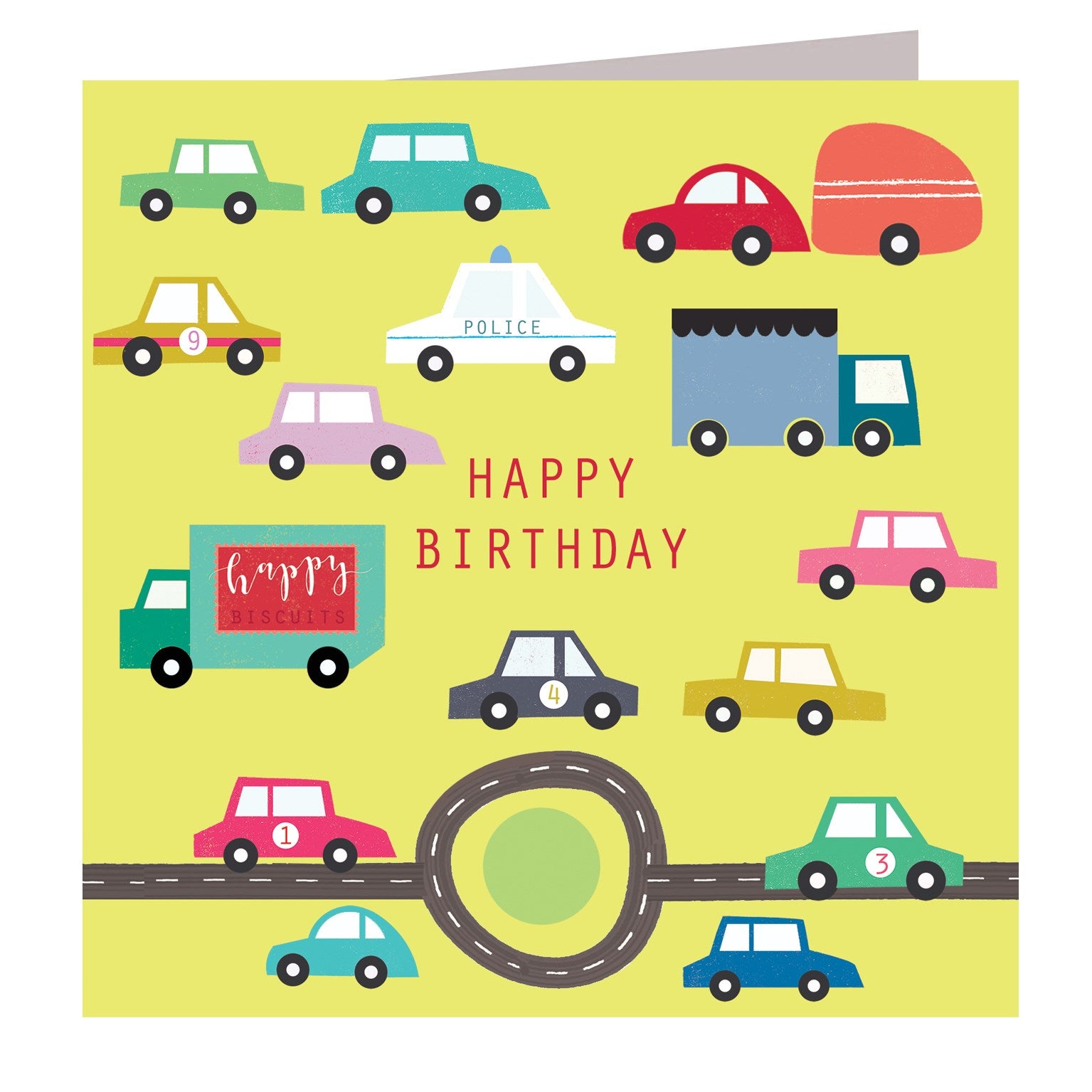 cars happy birthday card