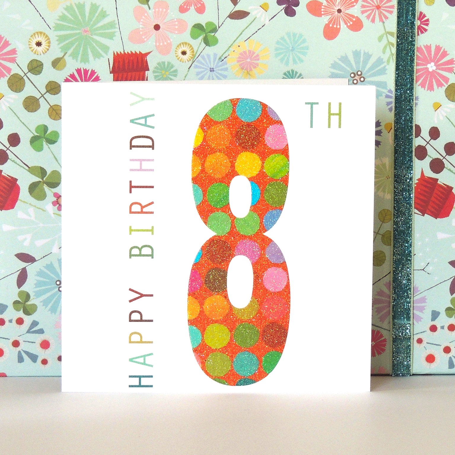 NO08 sparkly number eight card