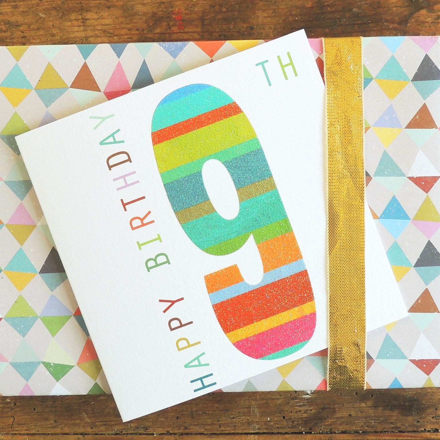 NO09 sparkly number nine card