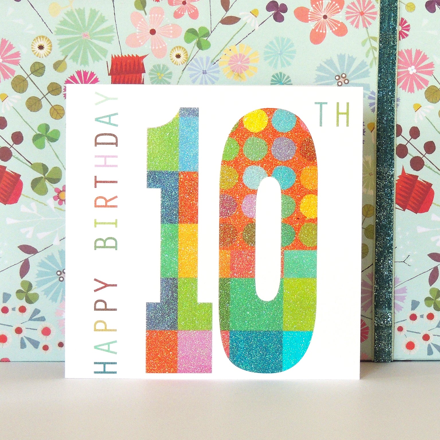 NO10 sparkly number ten card