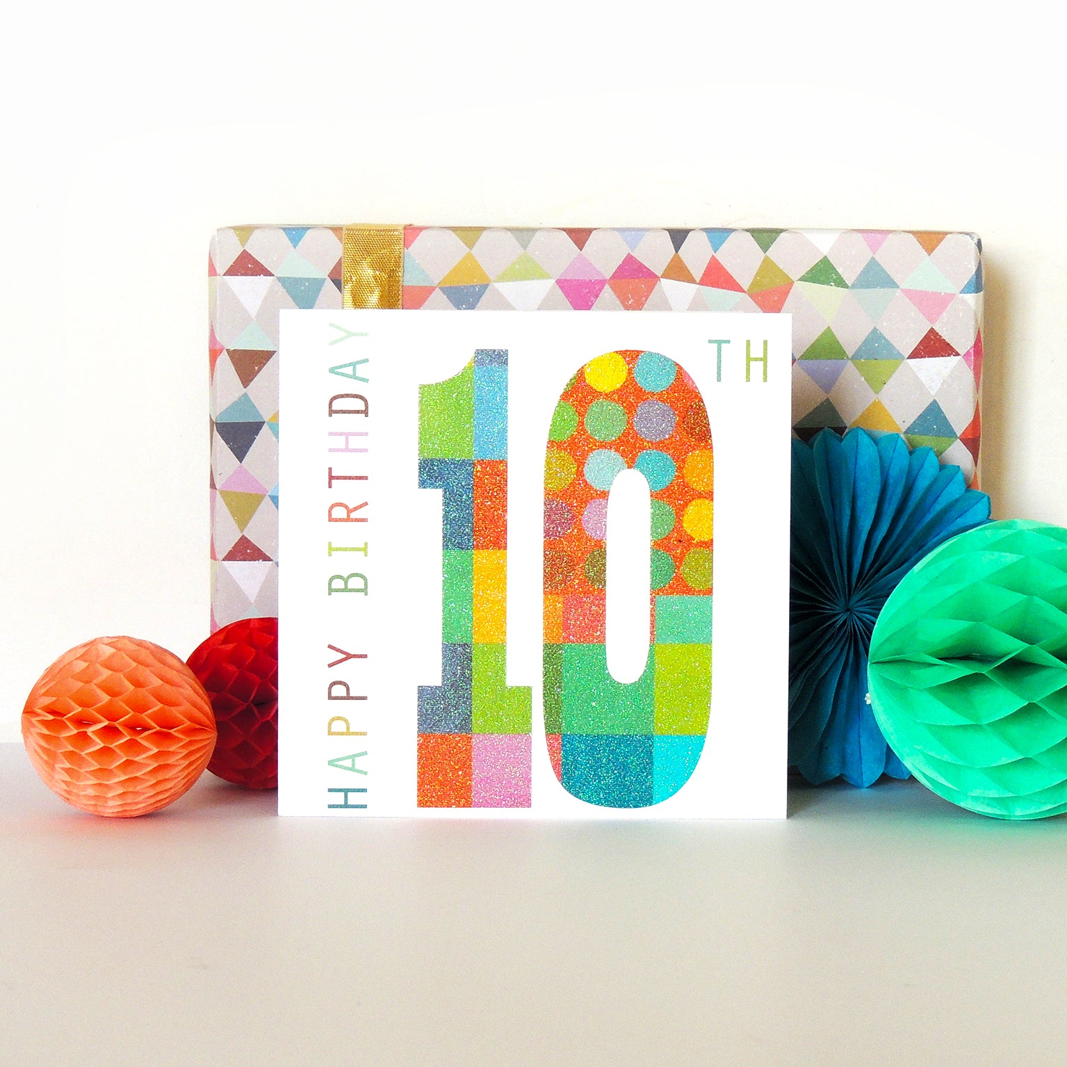 NO10 sparkly number ten card