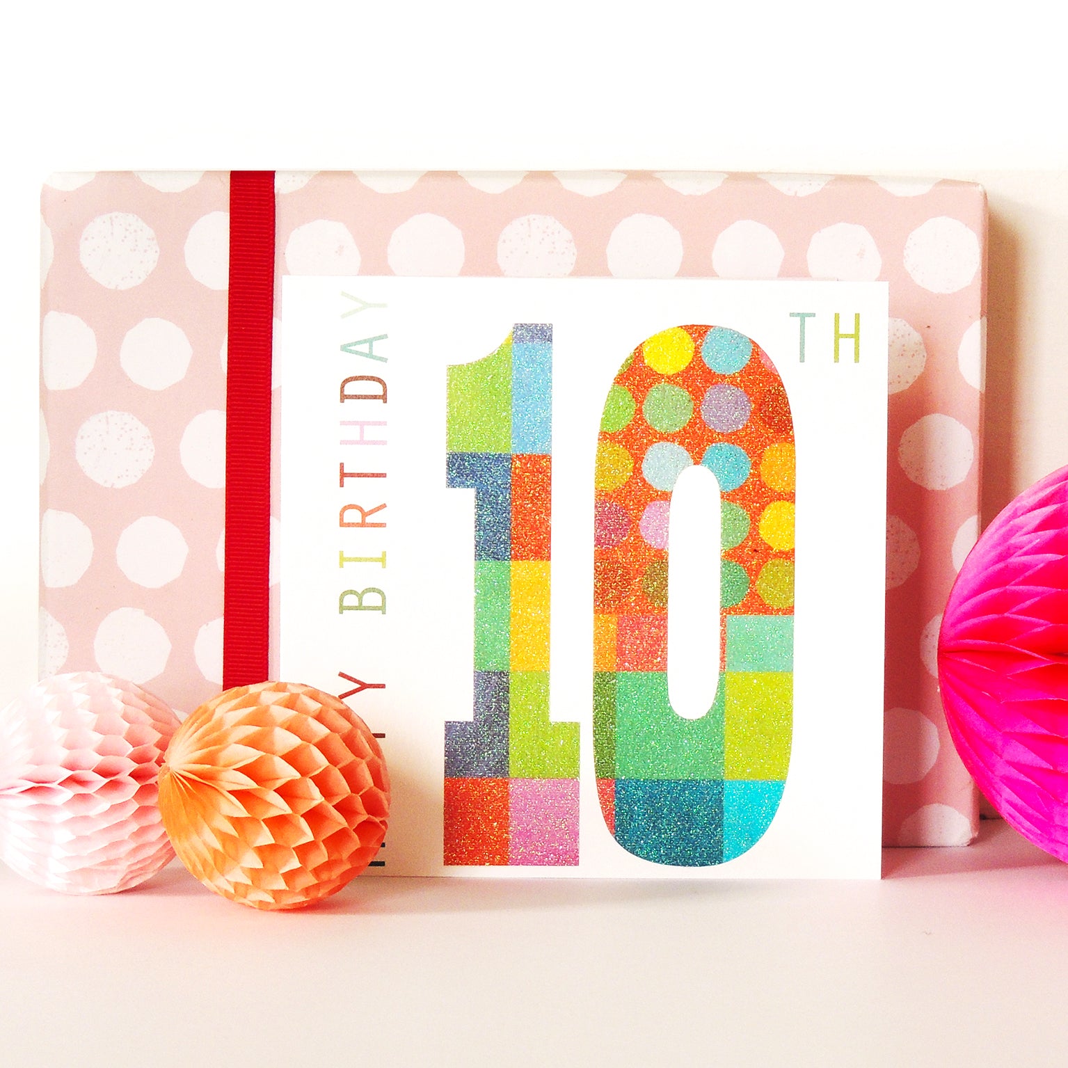 NO10 sparkly number ten card