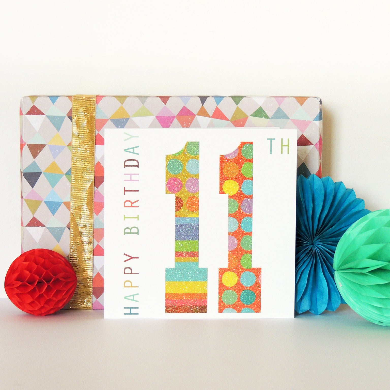 NO11 sparkly number eleven card