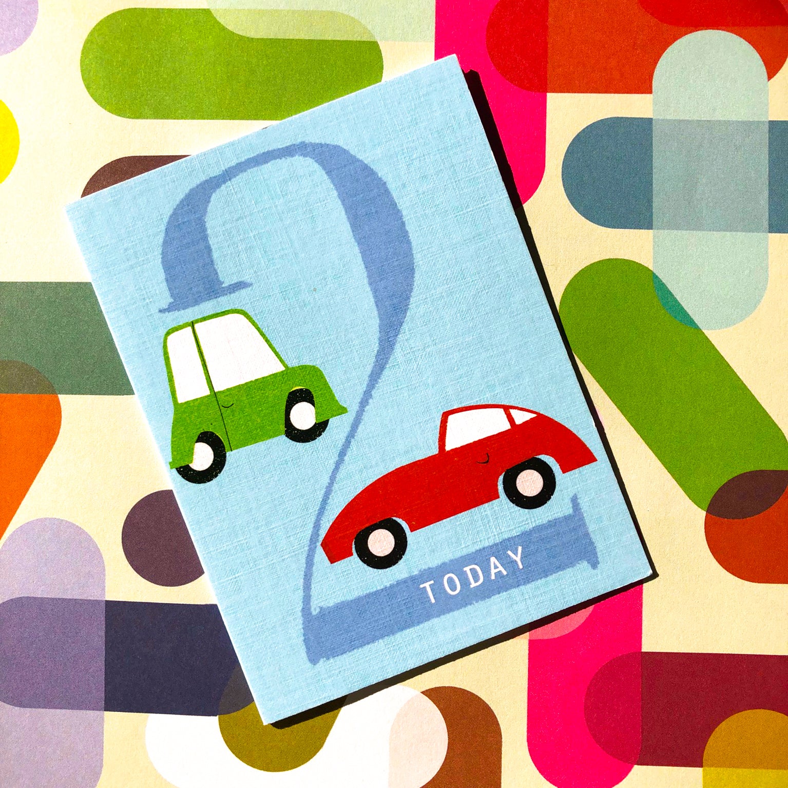 mini cars 2nd birthday card