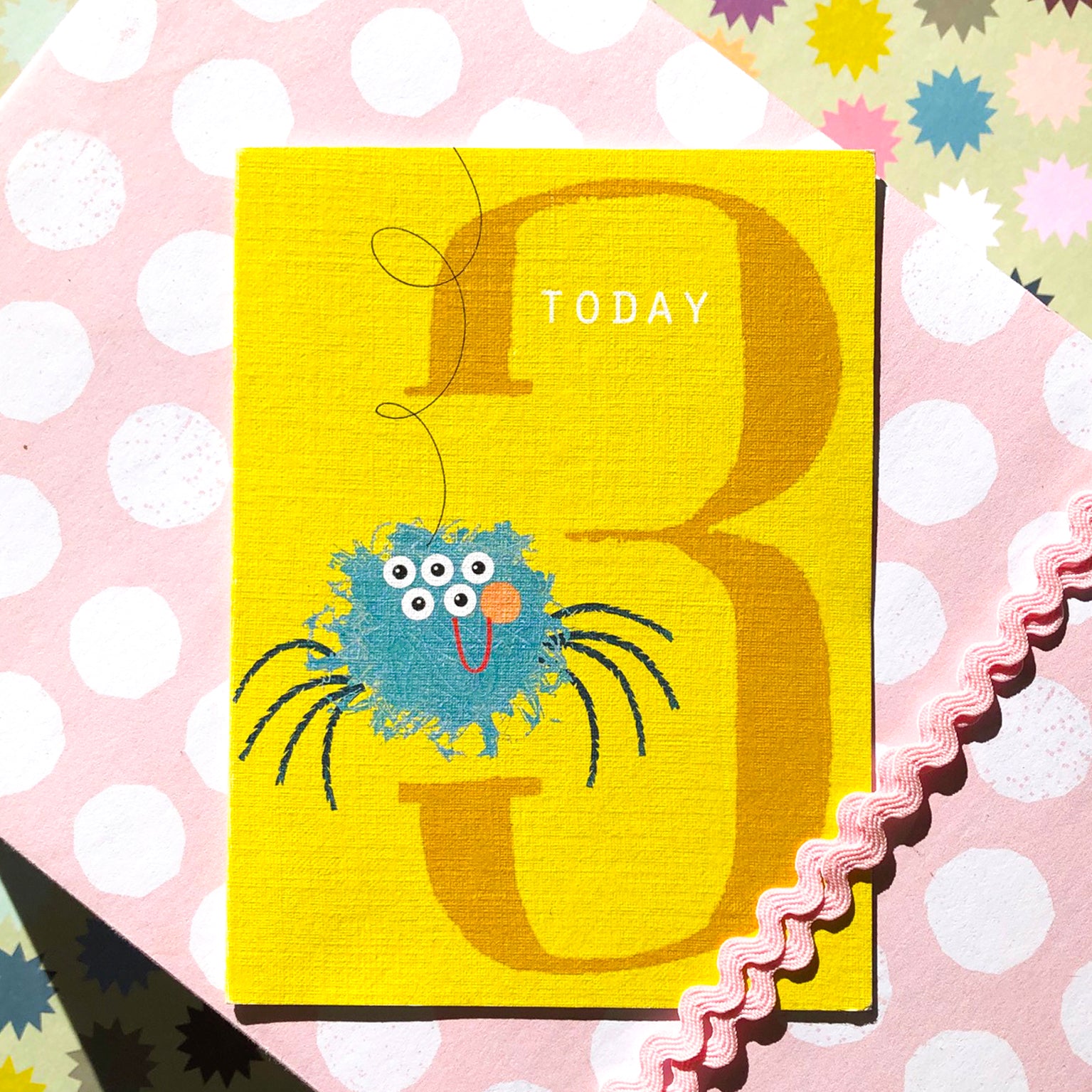 mini speedy spider 3rd birthday card