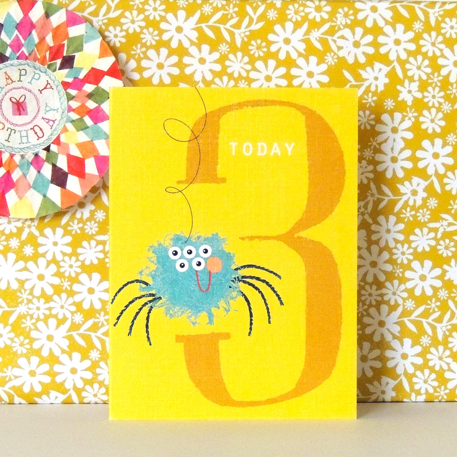 mini speedy spider 3rd birthday card