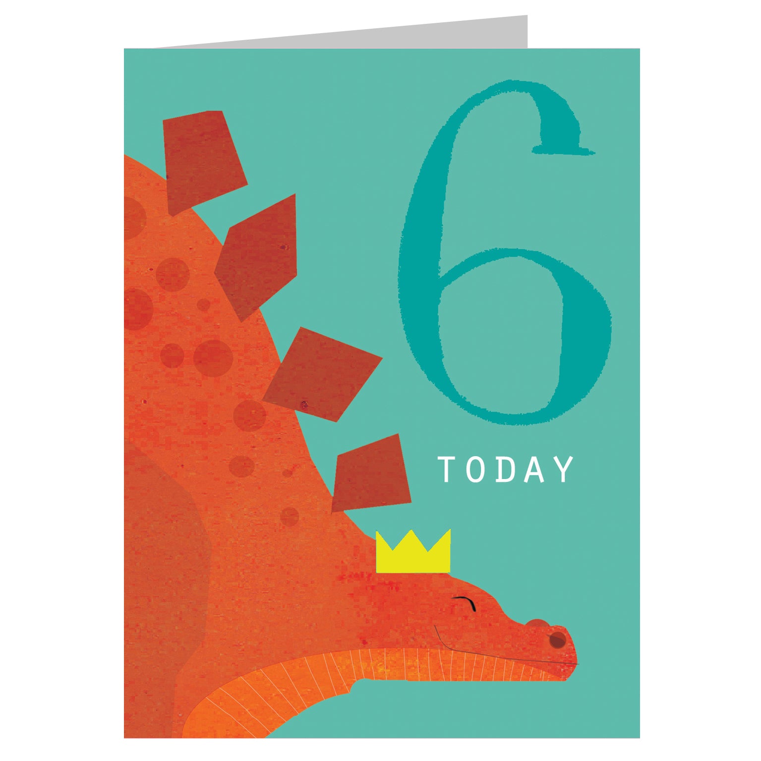 mini stegosaurus 6th birthday card