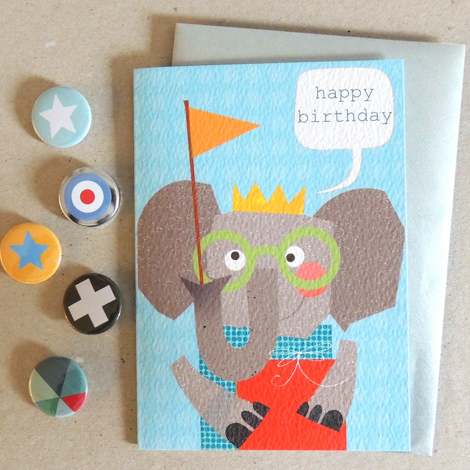 elephant happy birthday card