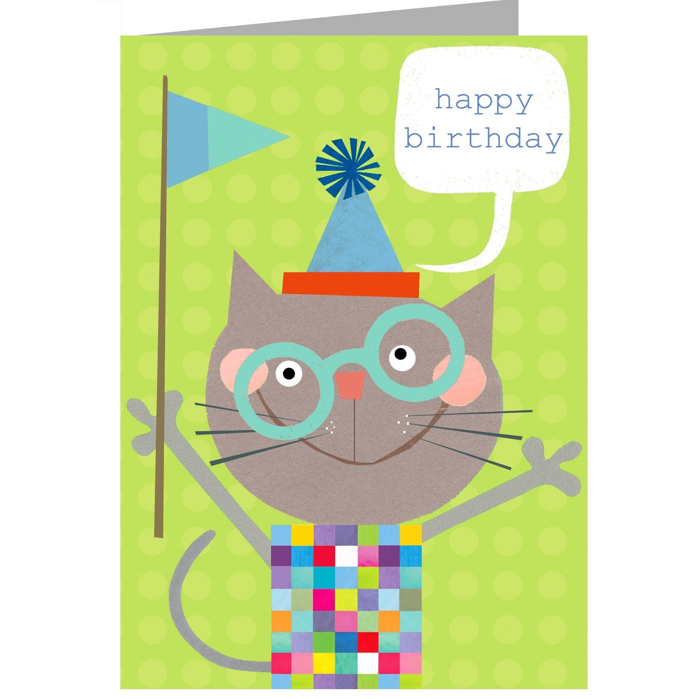 cat happy birthday card