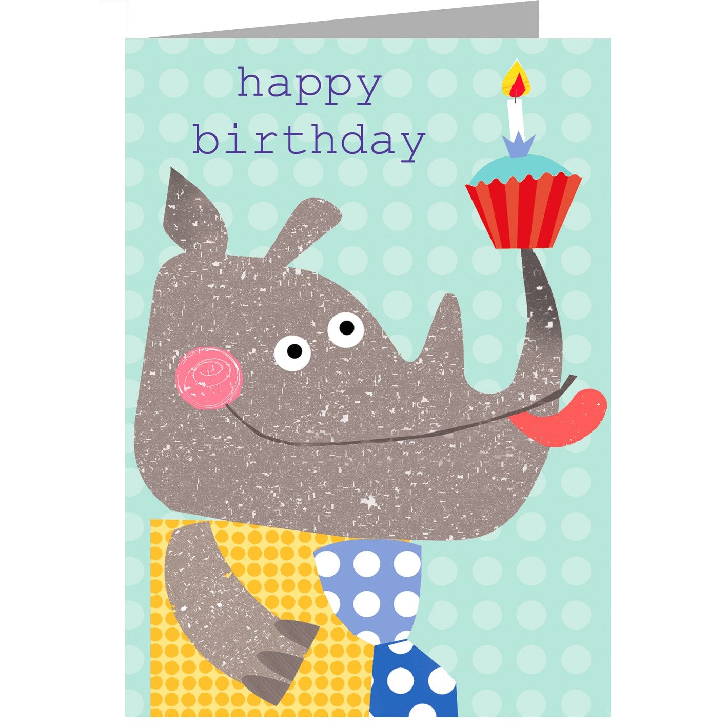 rhino happy birthday card