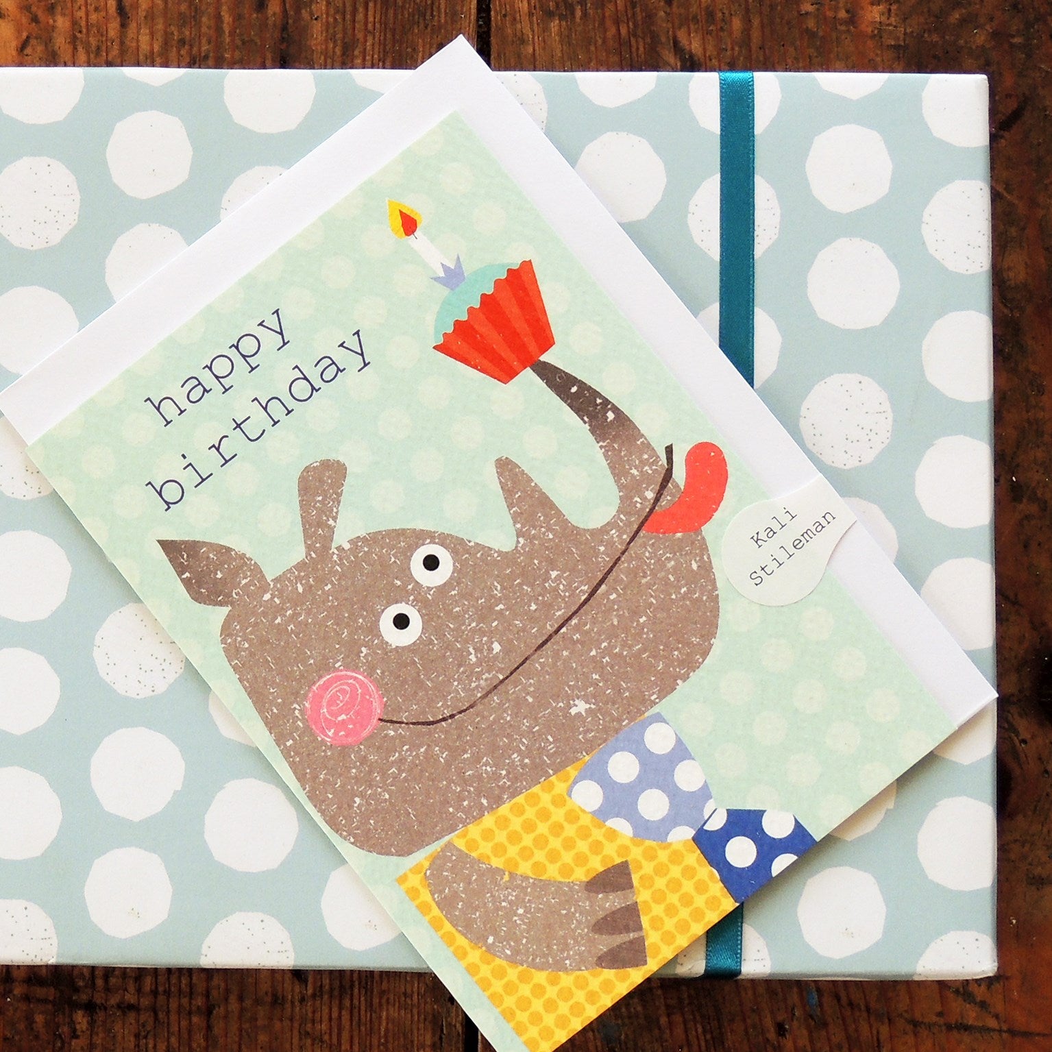 rhino happy birthday card