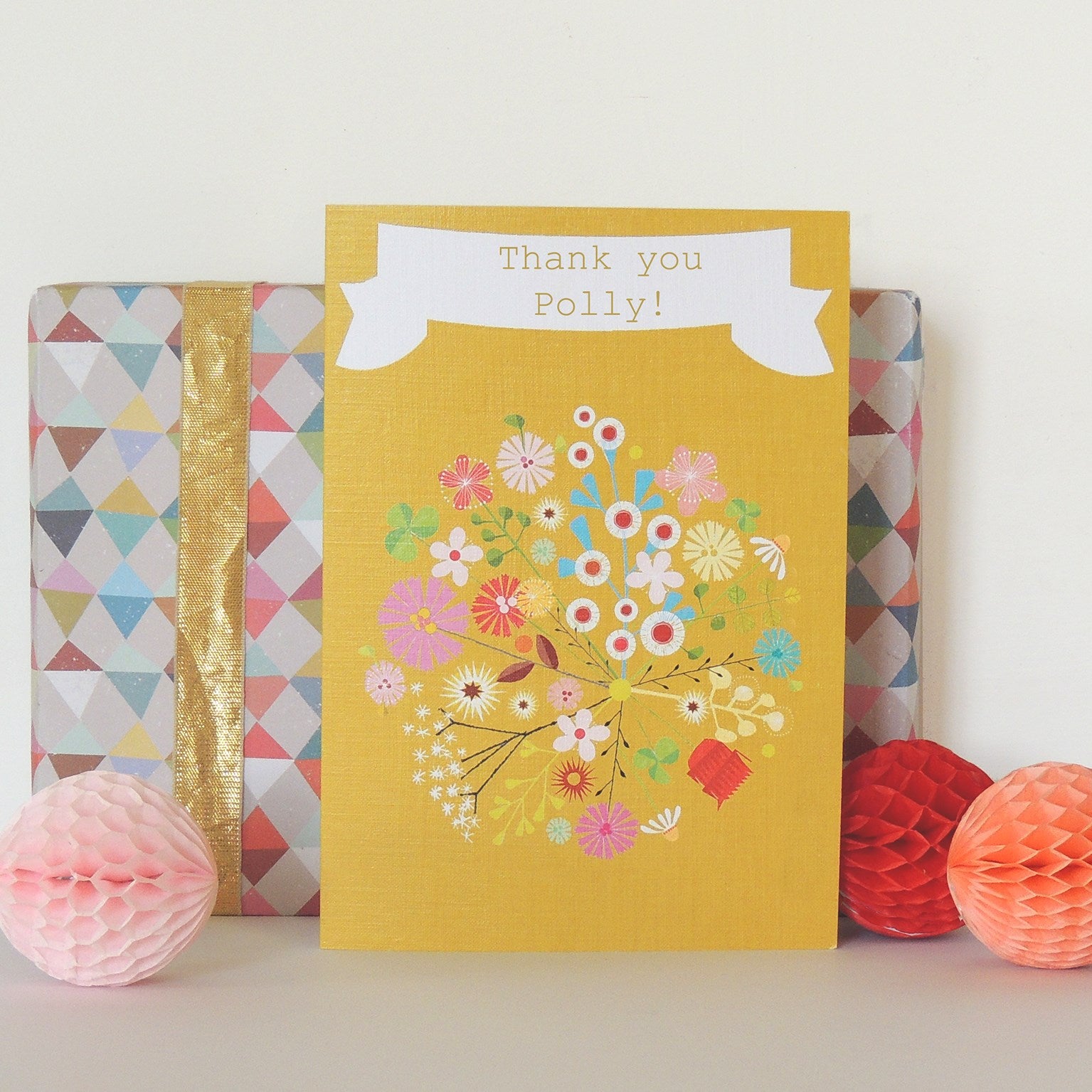 personalised mustard bloom card