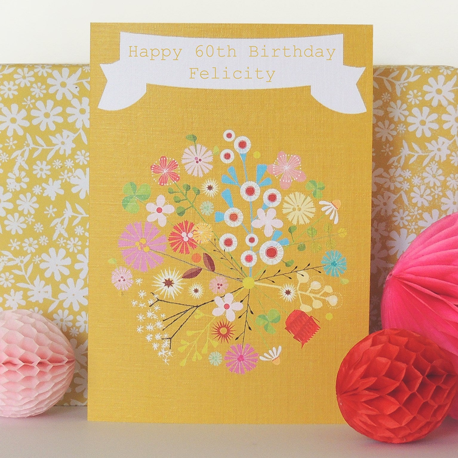 personalised mustard bloom card