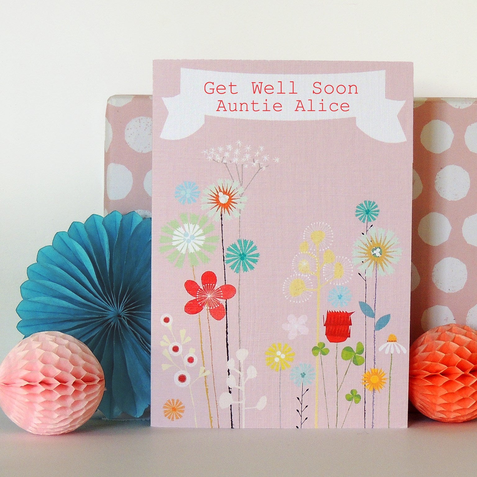 personalised sundew and cornflowers card