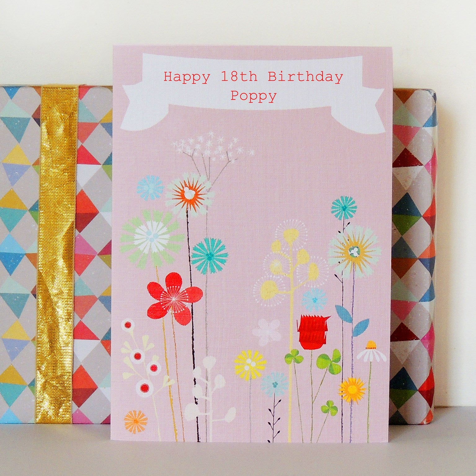 personalised sundew and cornflowers card