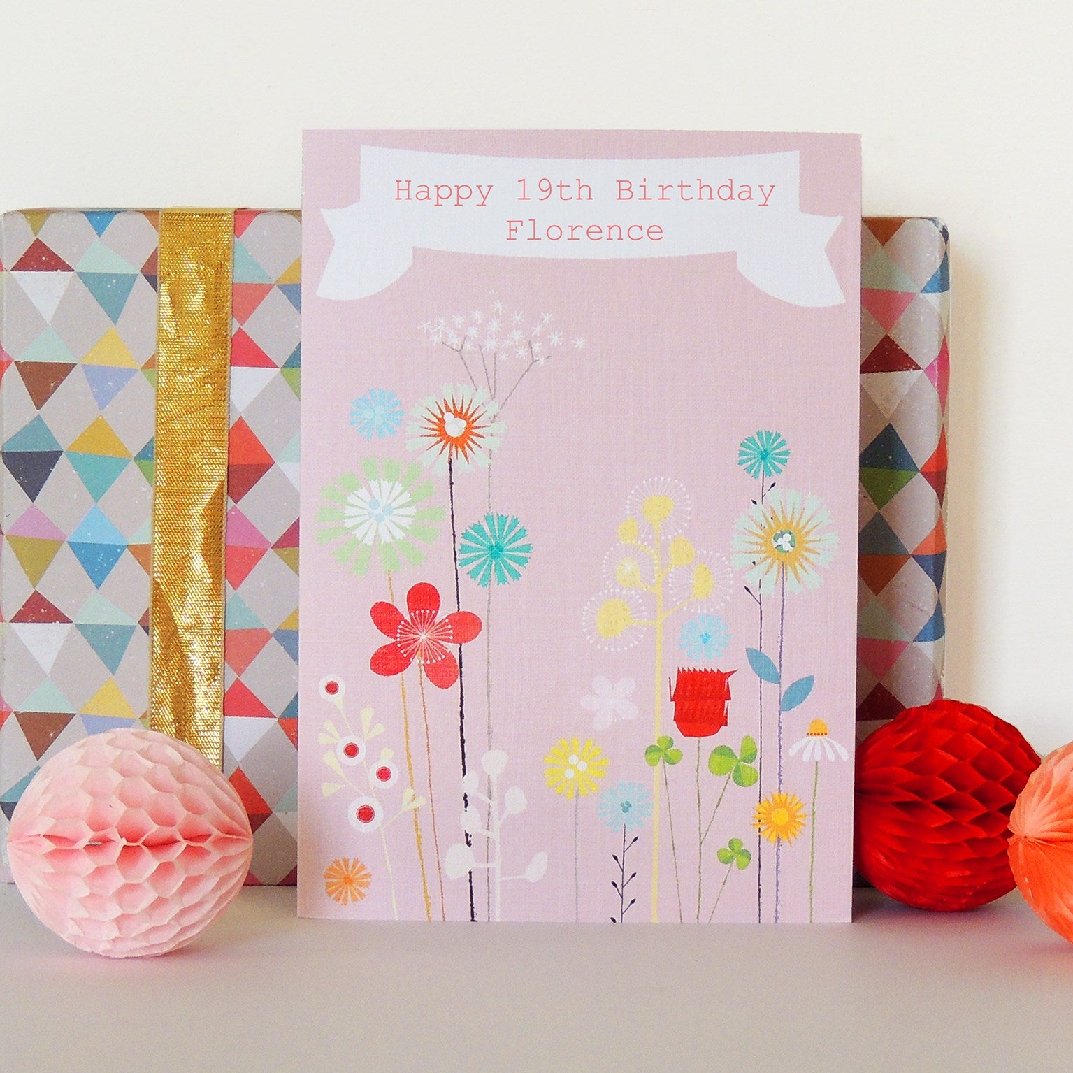 personalised sundew and cornflowers card