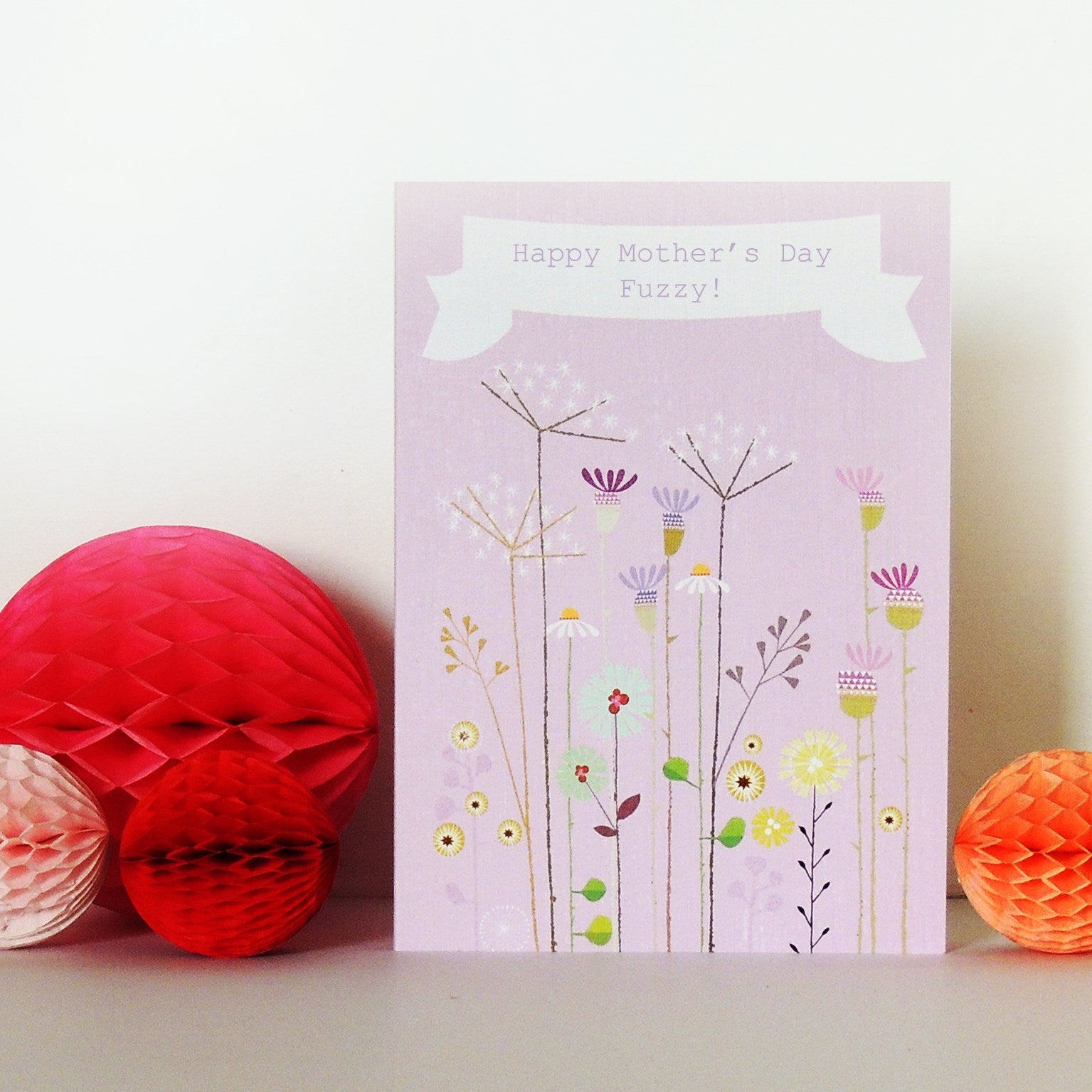 personalised thistles and cow parsley card