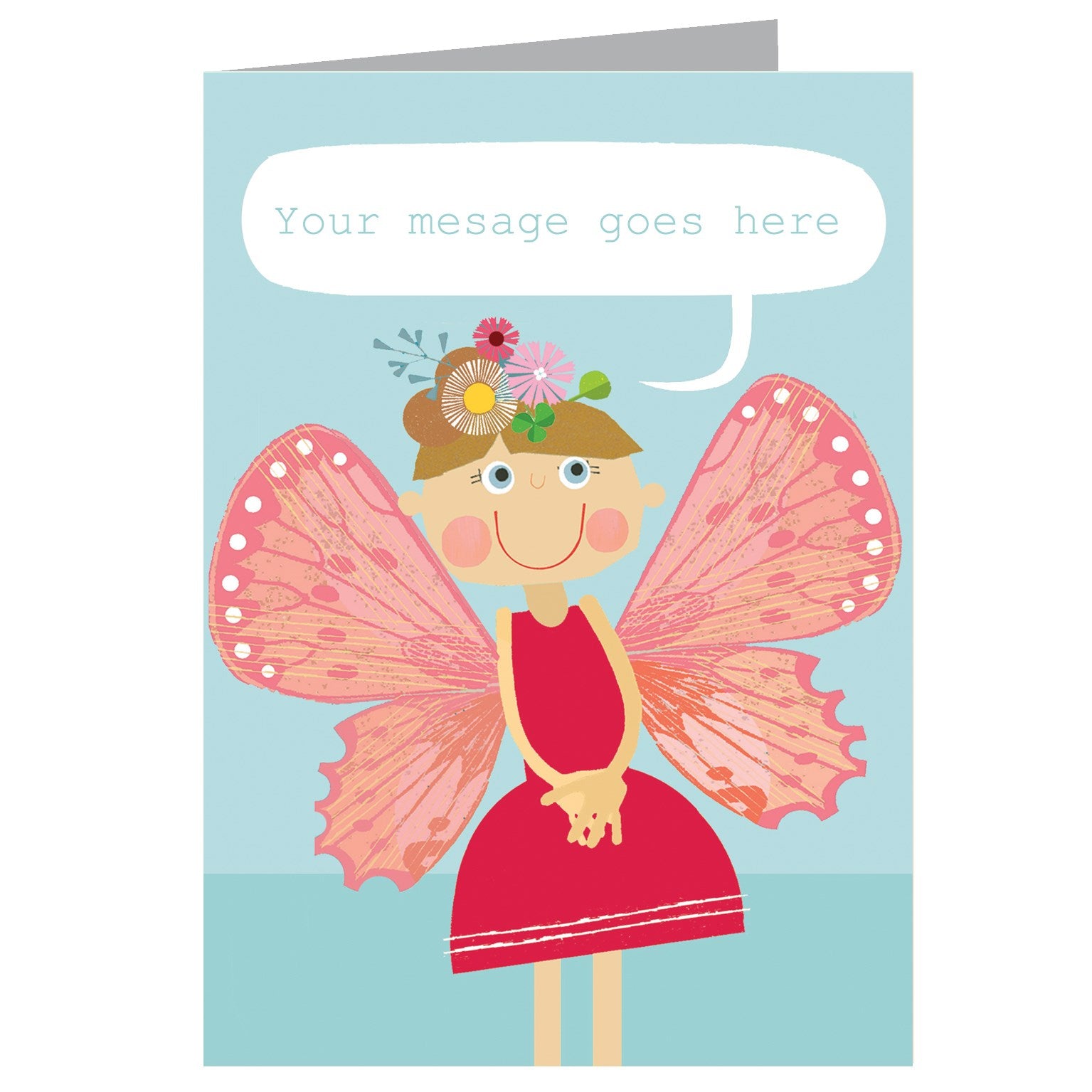 personalised butterfly girl card