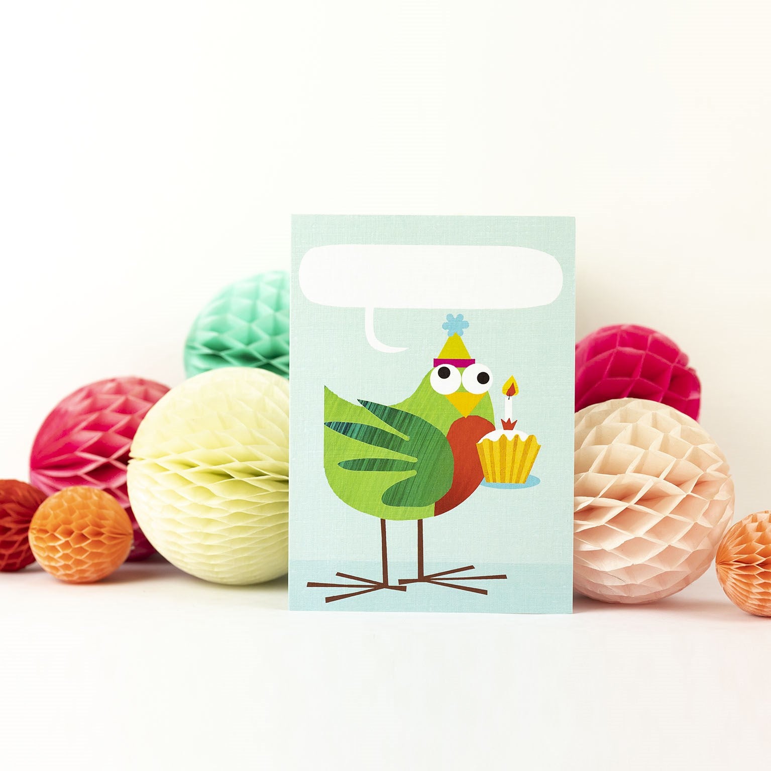 personalised bird with a fairy cake card