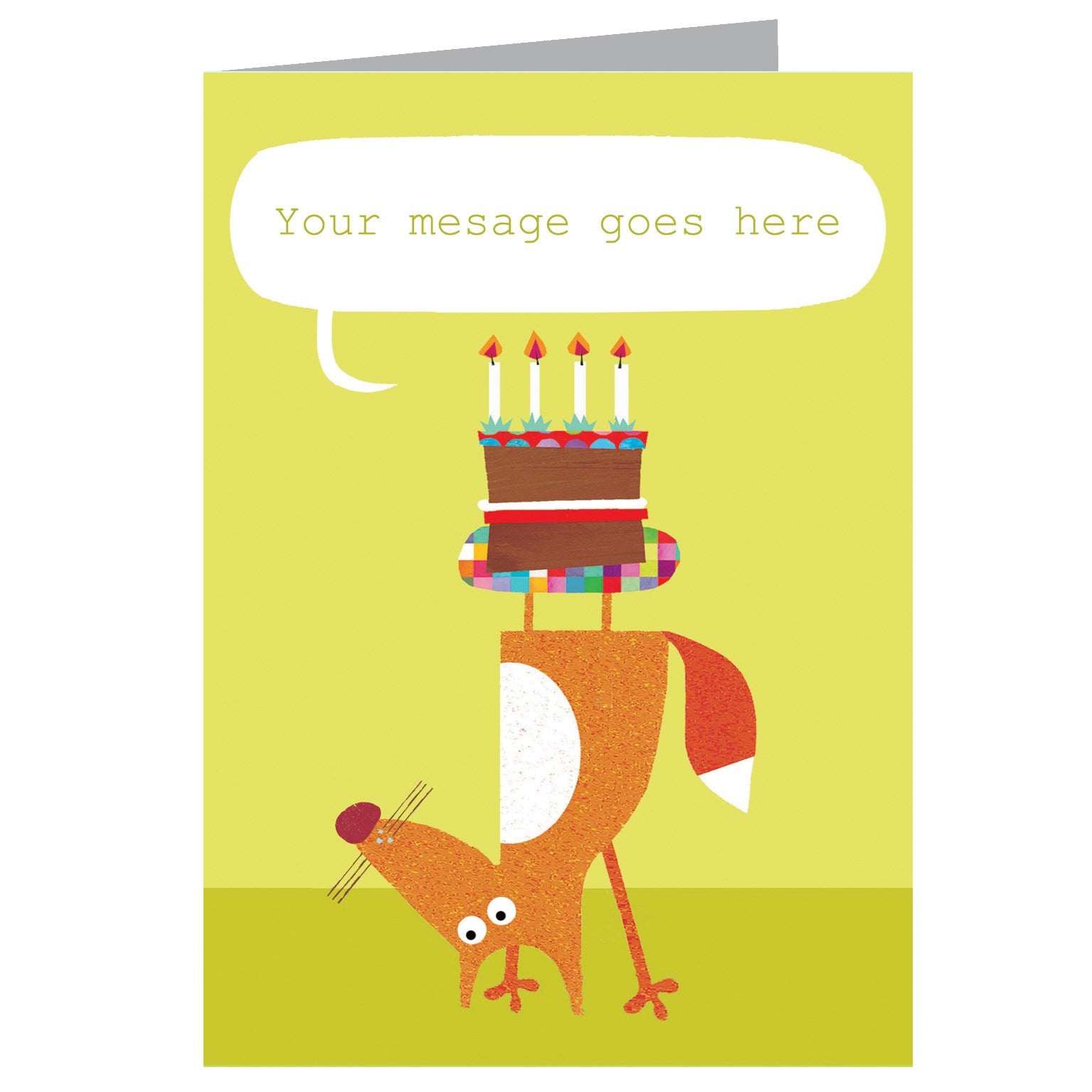 personalised topsy turvy fox card