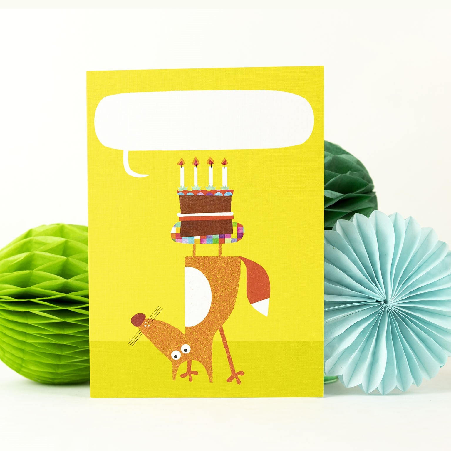 personalised topsy turvy fox card