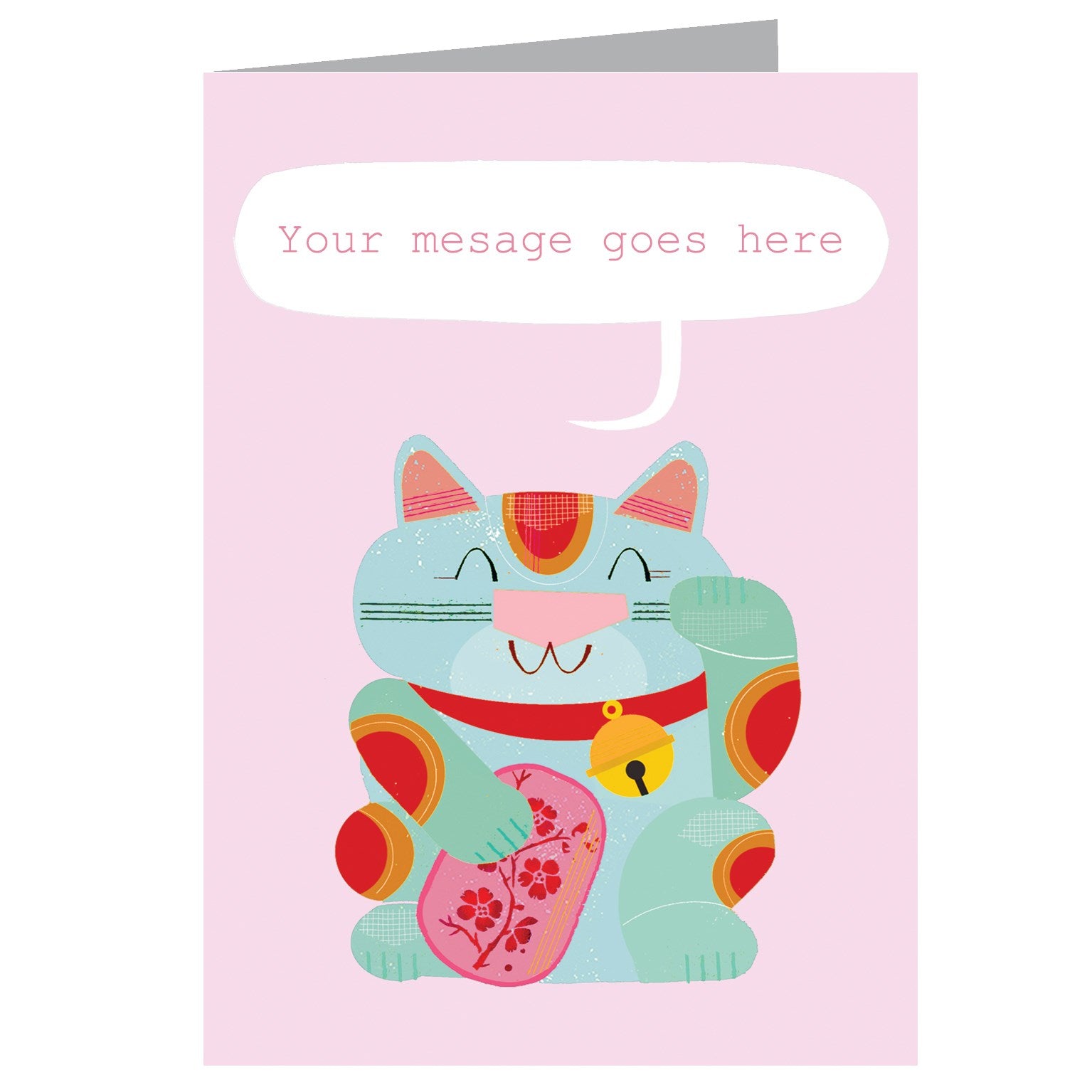 personalised lucky cat card