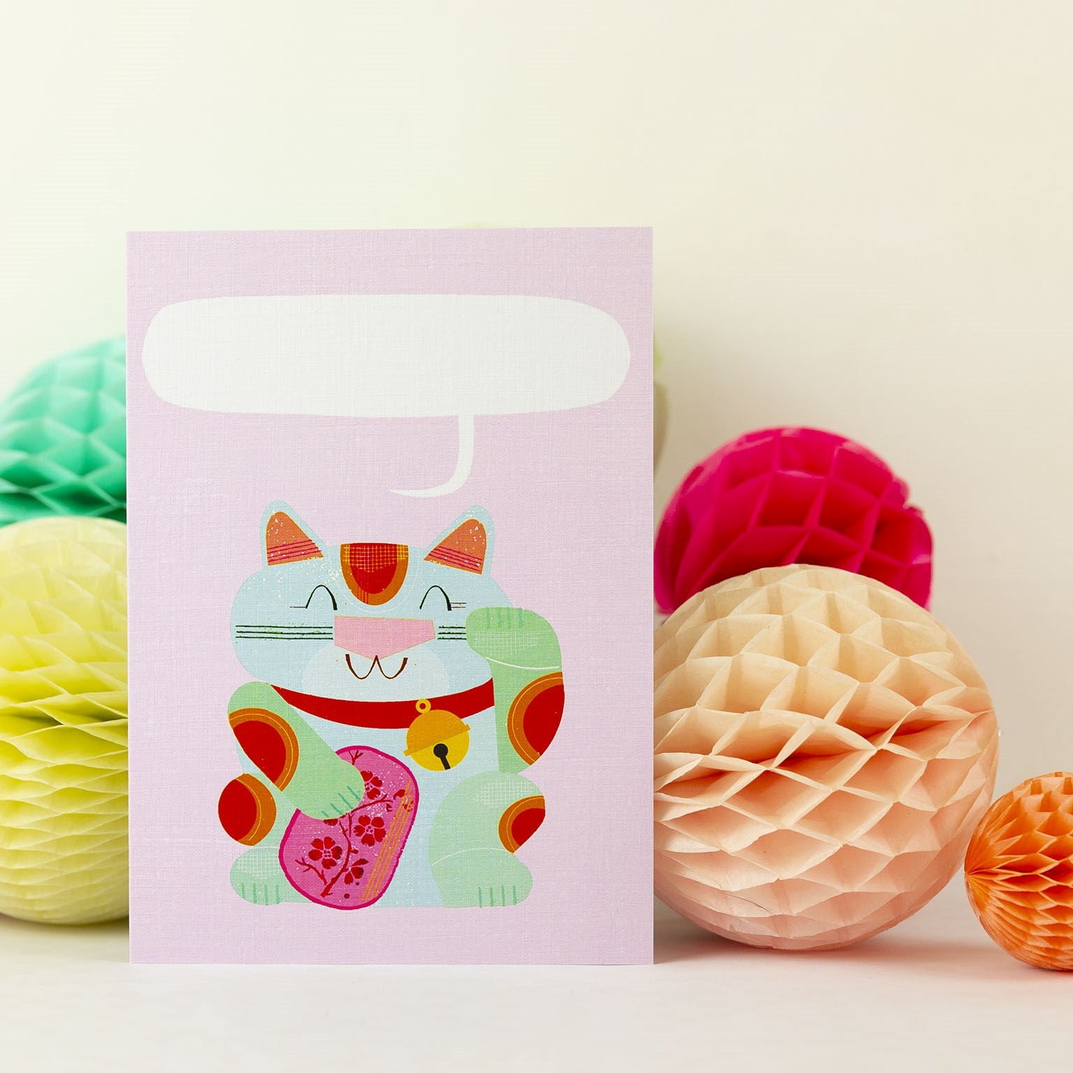 personalised lucky cat card