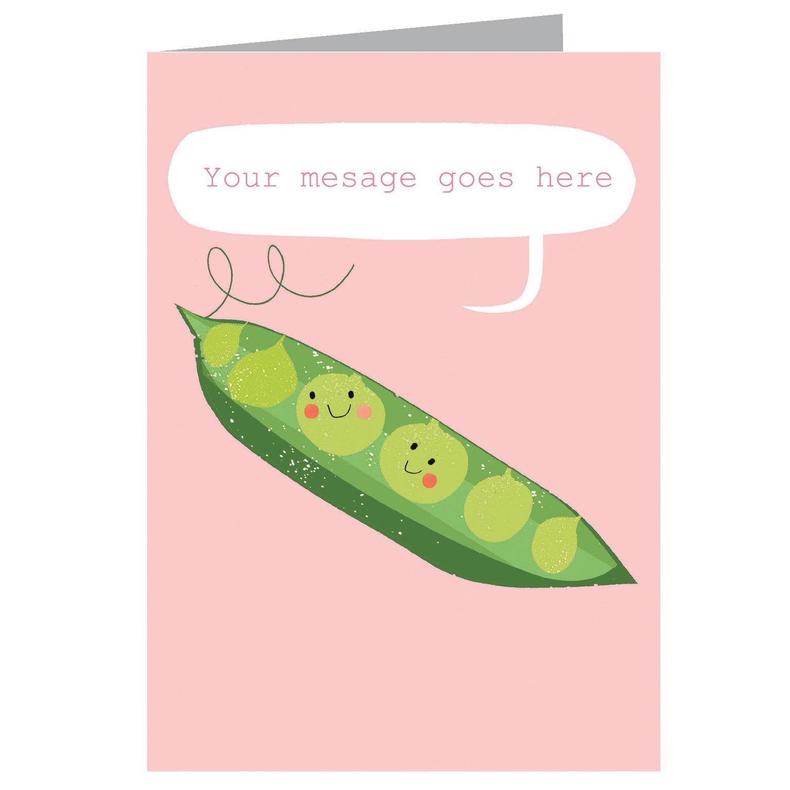 personalised pink peas card