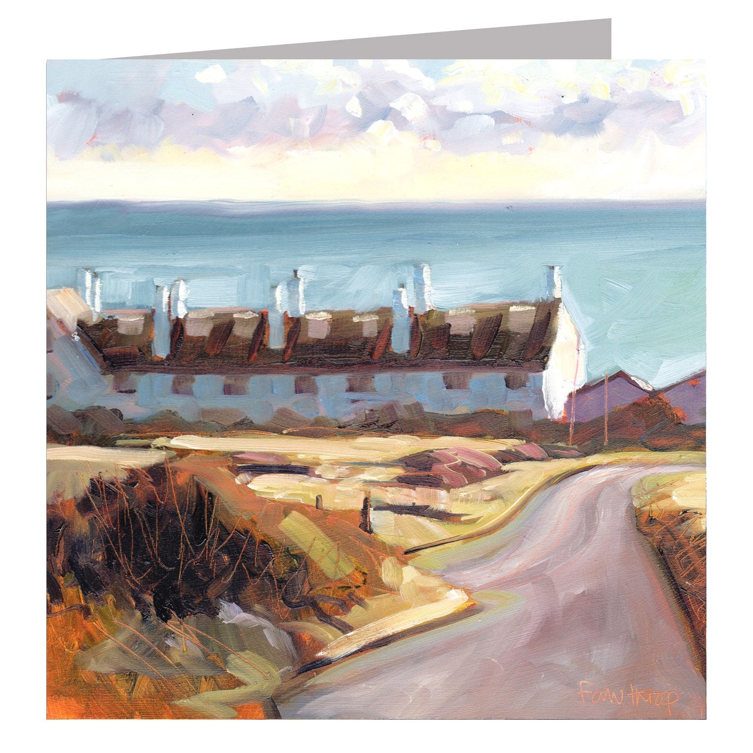 coast guard cottages, Dorset greetings card