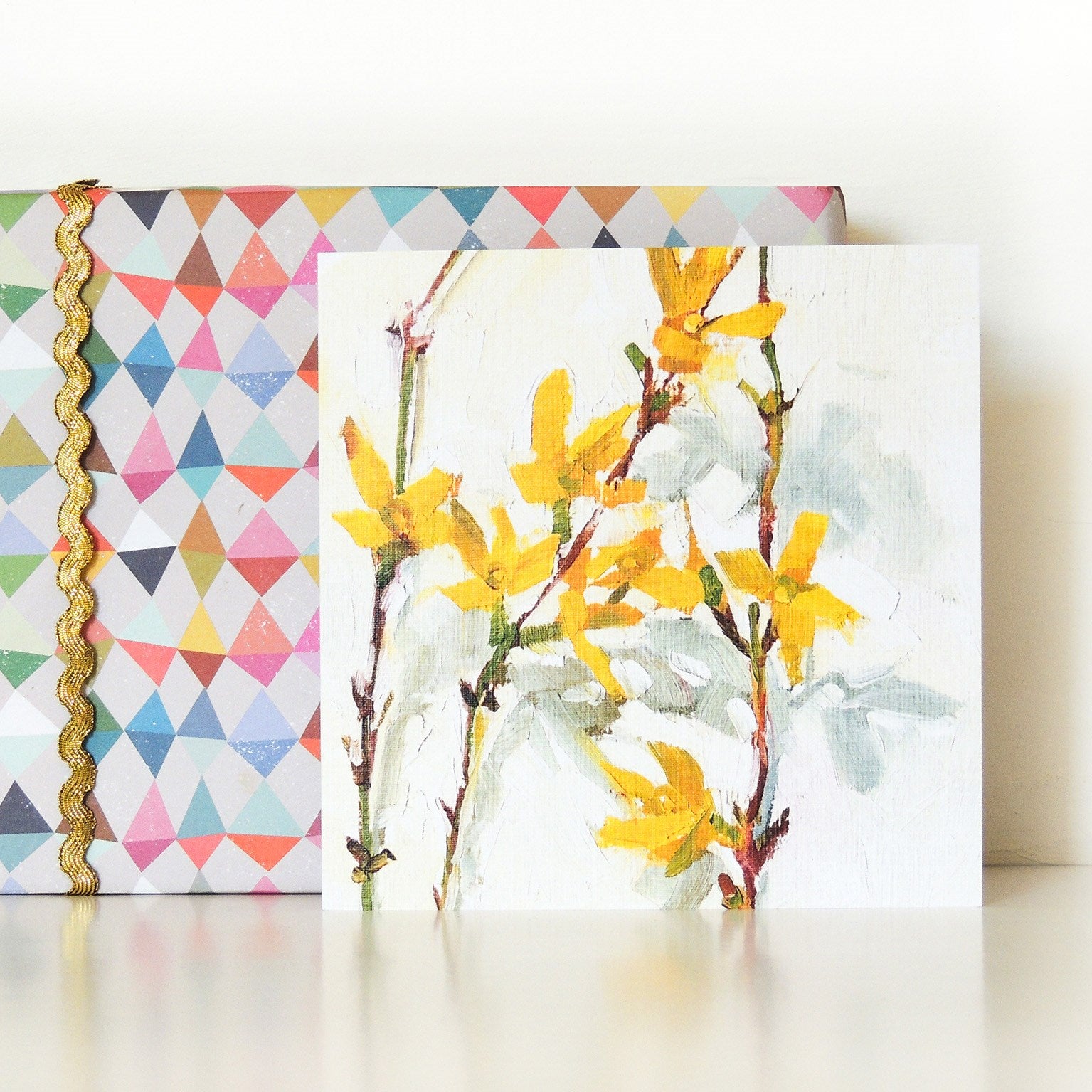 forsythia greetings card