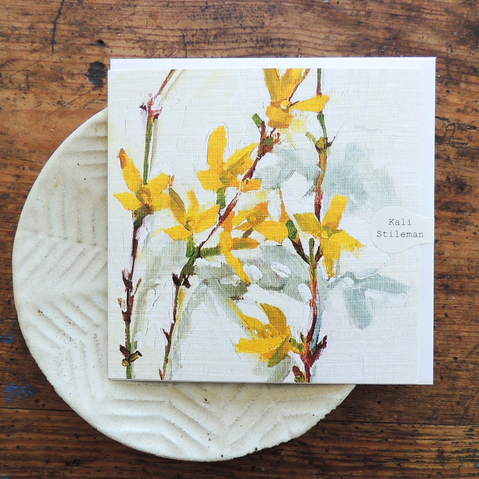 forsythia greetings card